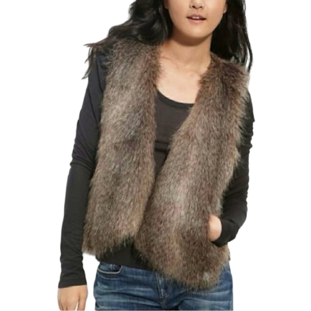 Ella Moss Kennedy Brown Faux Fur Vest